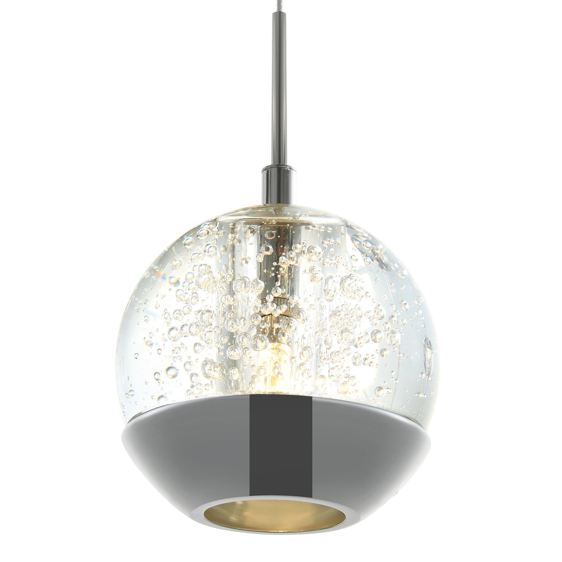 Perrier 1 Light 5 Inch Chrome Pendant with Frosted Globe