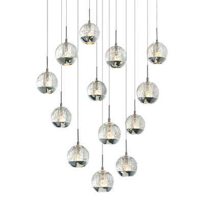 Perrier 13 Light 24 Inch Chrome Pendant with Frosted Globes