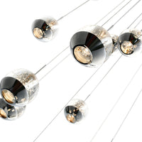 Perrier 13 Light 24 Inch Chrome Pendant with Frosted Globes