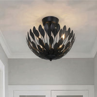 12.75'' Merylmint Matte Black 4 Light Semi-Flush Mount