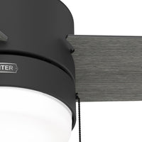 52 inch Brunner Matte Black Low Profile Ceiling Fan with LED Light Kit and Pull Chain