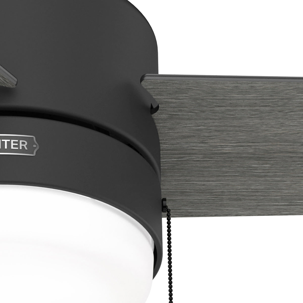 52 inch Brunner Matte Black Low Profile Ceiling Fan with LED Light Kit and Pull Chain