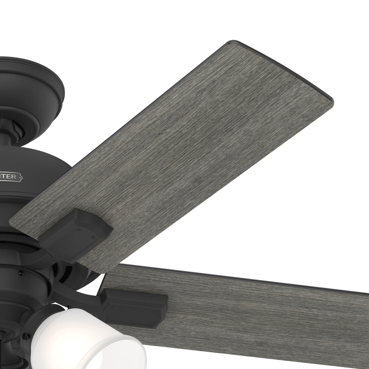 44 inch Crystal Peak Matte Black Ceiling Fan with LED Light Kit and Pull Chain