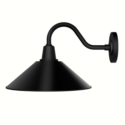 Skyflow 14-inch 1-light Matte Black Outdoor Wall Light with Metal Shade