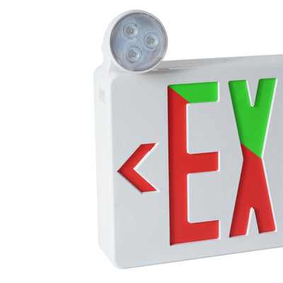 11.75-inch White Exit and Emergency Combo Light with 2W Output and 120-277V Input