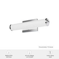 Holly Grove 18-inch 2-light Chrome Vanity Light with Cased White Glass