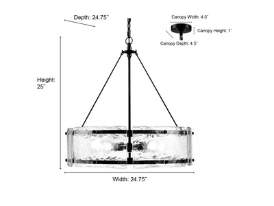 25'' Bennetti Polished Nickel 5 Light Pendant