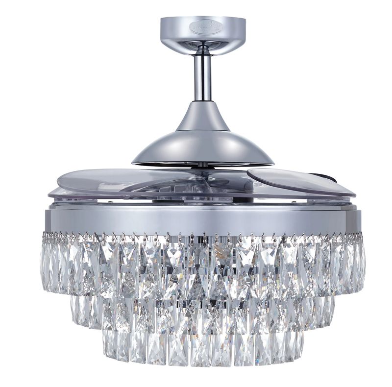 48 Inch Chrome Retractable Blade Ceiling Fan