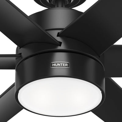 60 inch Solaria ENERGY STAR® Matte Black Damp Rated Ceiling Fan with LED Light Kit and Wall Control