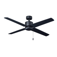 52 Inch Aldea AC Matte Black Indoor Ceiling Fan 4-Blade Reversible