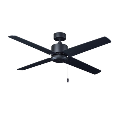 52 Inch Aldea AC Matte Black Indoor Ceiling Fan 4-Blade Reversible