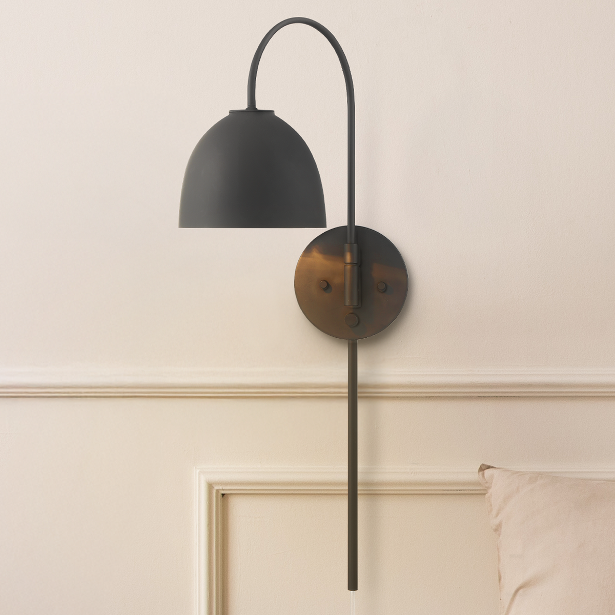 Hepburn 12-inch 1-light Matte Black Globe Pendant with Cased White Glass