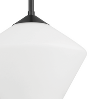 Celestial Valley 10-inch 1-light Matte Black Pendant with Cased White Glass