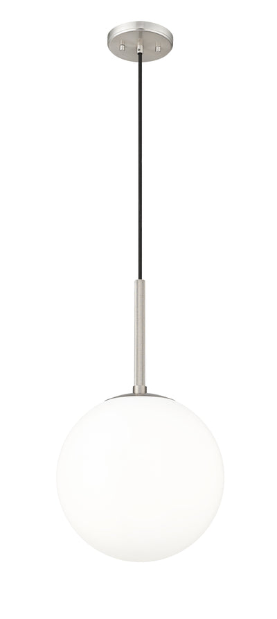 12-inch Kairo Brushed Nickel 1-Light Shiny Opal Glass Pendant Light