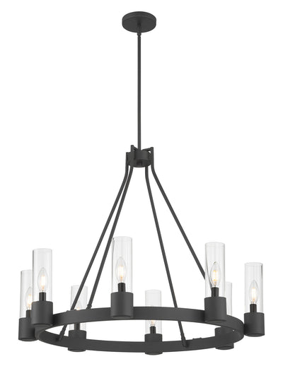 26.25'' Evandrel Matte Black 8 Light Chandelier