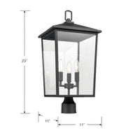 23'' Fetterton Powder Coated Black 3 Light Post Lantern