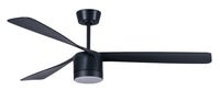 56 Inch 1 Light LED Indoor Outdoor Black Fan with Remote