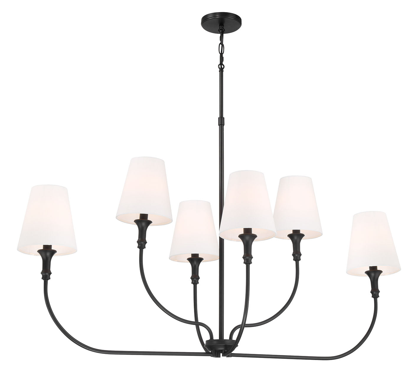 29'' Mairbourne Matte Black 6 Light Linear Chandelier