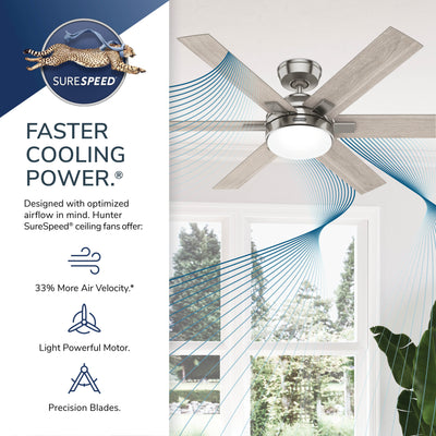 52 inch Georgetown ENERGY STAR® HunterExpress Fresh White Ceiling Fan with LED Light Kit and Handheld Remote