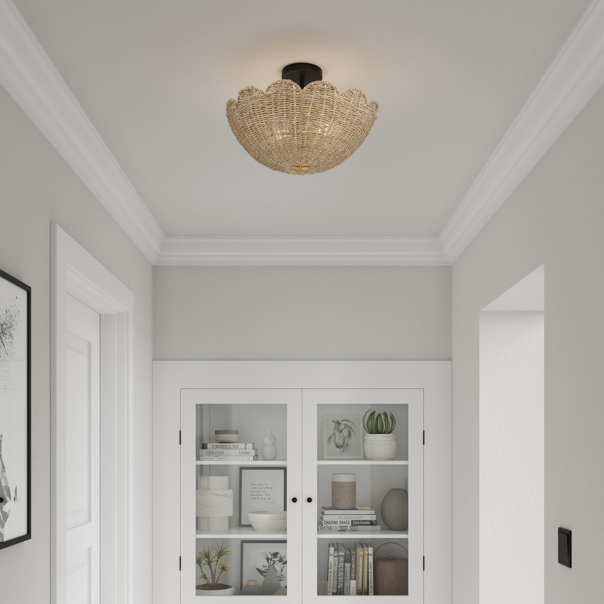 11.5'' Malura Matte BlackNo Shade 2 Light Semi-Flush Mount