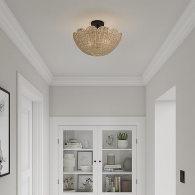 11.5'' Malura Matte BlackNo Shade 2 Light Semi-Flush Mount