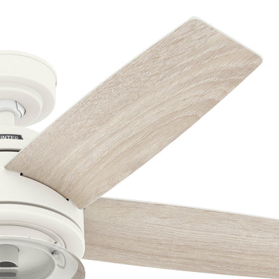 44 inch Margo Textured White Ceiling Fan with LED Light Kit and Handheld Remote