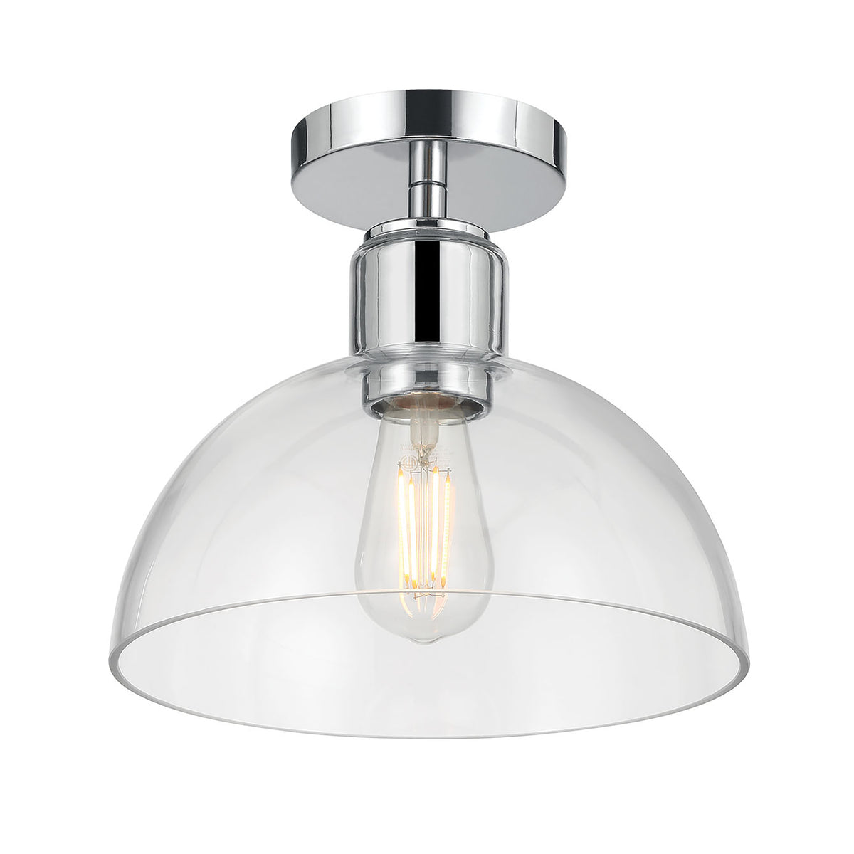 9'' Knightsdale ChromeClear 1 Light Semi-Flush Mount