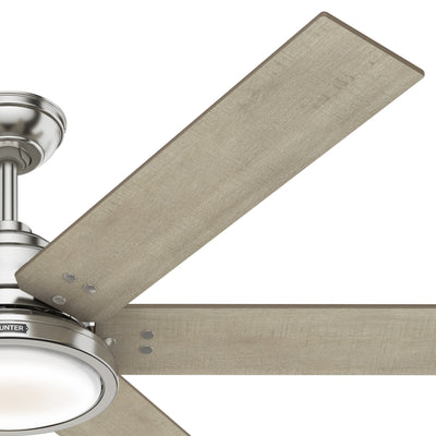 60 inch Warrant ENERGY STAR® Brushed Nickel Ceiling Fan with LED Light Kit and Wall Control