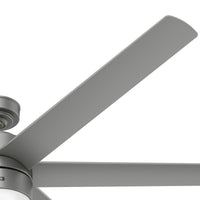 72 inch Solaria ENERGY STAR® Matte Silver Damp Rated Ceiling Fan with LED Light Kit and Wall Control