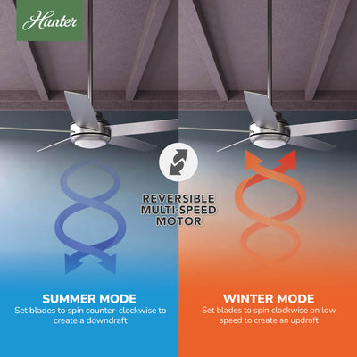 52 inch Zayden Matte Silver Ceiling Fan with LED Light Kit and Handheld Remote