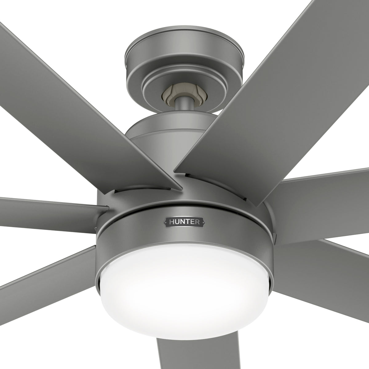 52 inch Brazos ENERGY STAR® Matte Silver Damp Rated Ceiling Fan with LED Light Kit and Handheld Remote