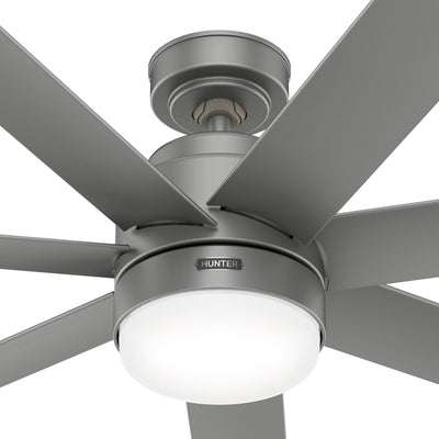 52 inch Brazos ENERGY STAR® Matte Silver Damp Rated Ceiling Fan with LED Light Kit and Handheld Remote