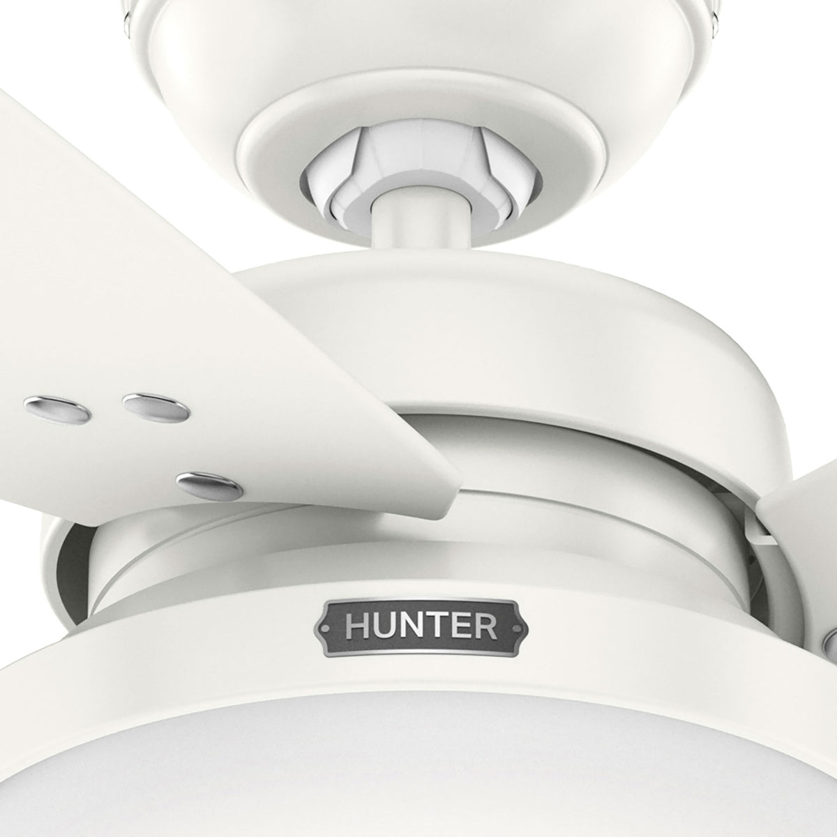 52 inch Sentinel Fresh White Ceiling Fan with LED Light Kit and Handheld Remote
