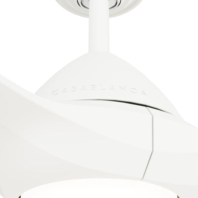 Casablanca 56 inch Surea ENERGY STAR® Fresh White Damp Rated Ceiling Fan with LED Light Kit and Wall Control and Handheld Remote