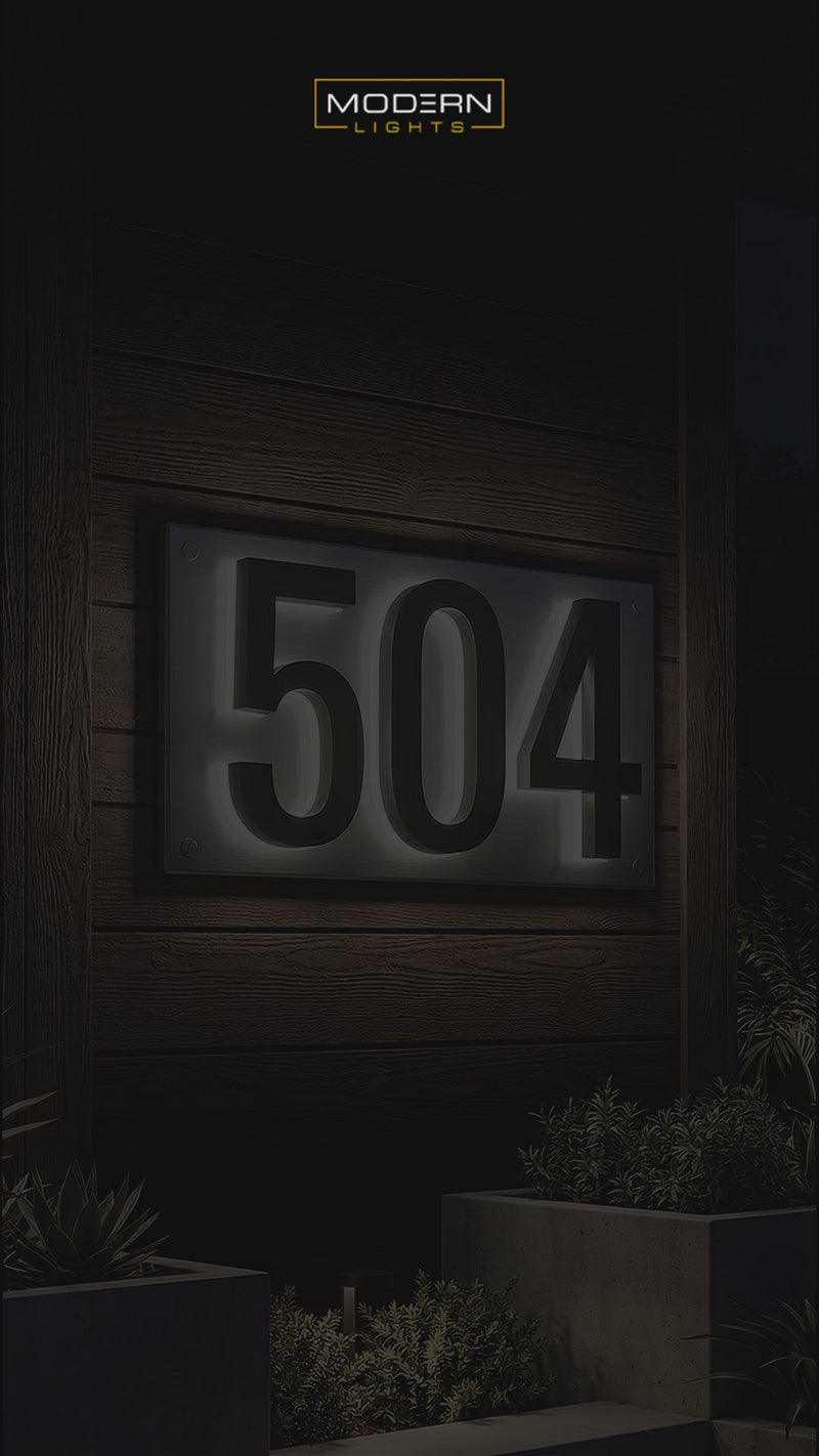 Illuminated Address Numbers Stainless Steel
