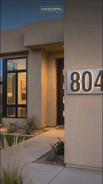 LED Backlit House Number Plaque – Customized Illuminated Address Marker