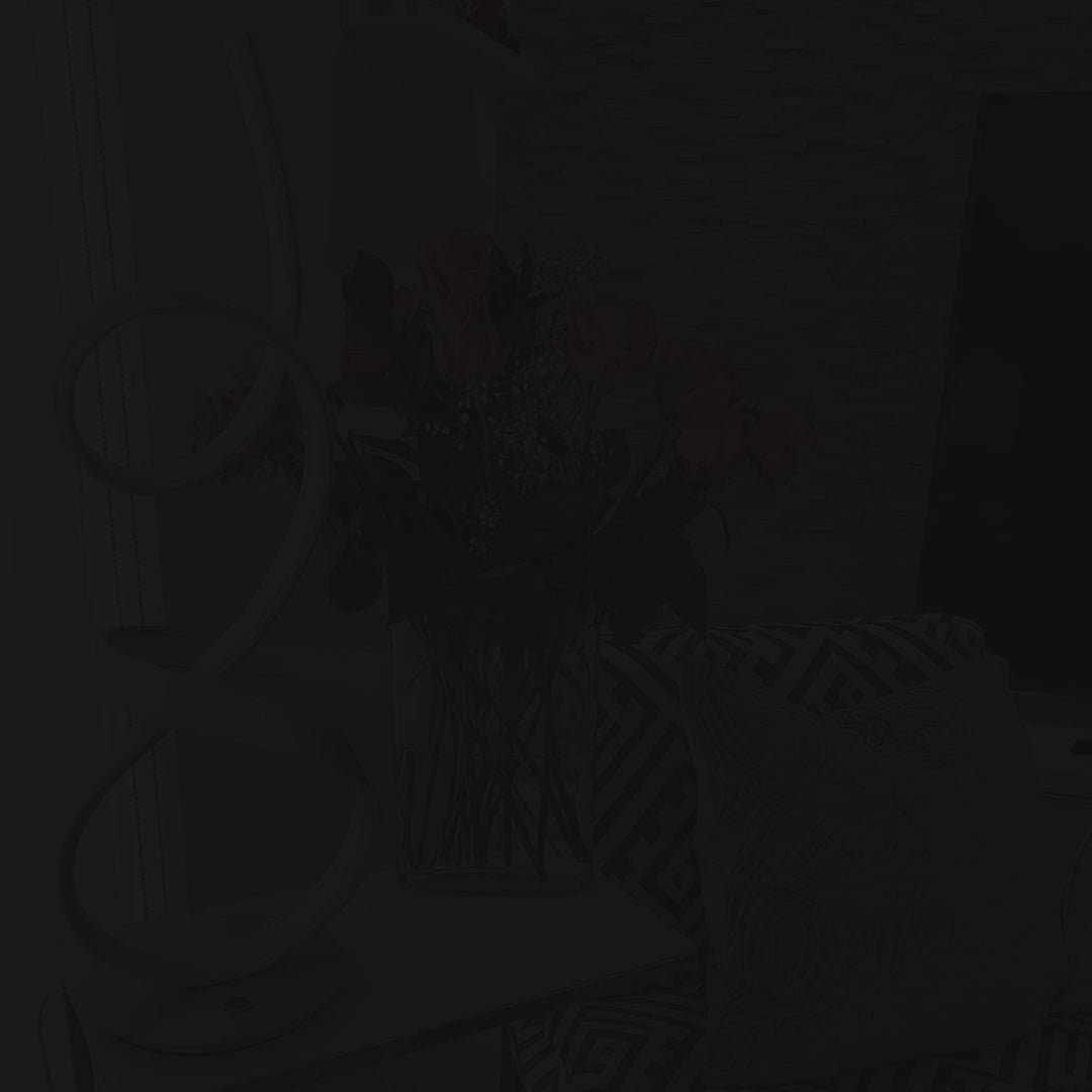 Load video: Amsterdam Silver Dimmable Table Lamp with LED Strip