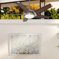 Casablanca 54 inch Stealth Brushed Nickel Ceiling Fan with LED Light Kit and Handheld Remote