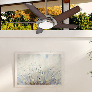 Casablanca 54 inch Stealth Brushed Nickel Ceiling Fan with LED Light Kit and Handheld Remote