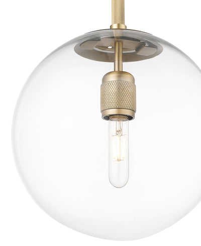 12-inch Kairo Vintage Brass 1-Light Clear Glass Pendant Light