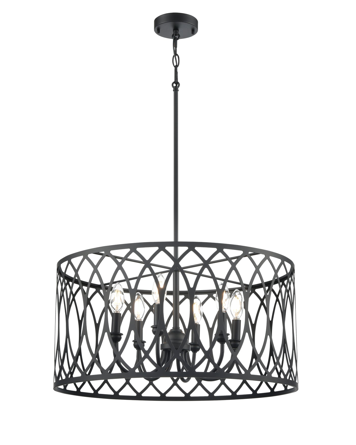 12'' Arelyn Matte Black 6 Light Pendant
