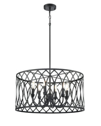 12'' Arelyn Matte Black 6 Light Pendant
