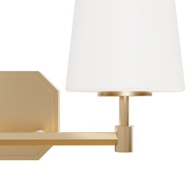 Nolita 16-inch 2-light Alturas Gold Vanity Light with Cased White Glass