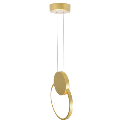 Pulley 10in Gold Mini Pendant Integrated LED