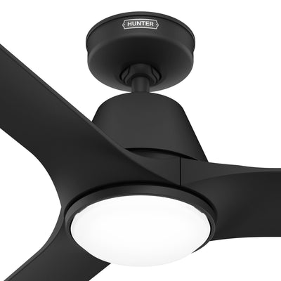 44 inch Aeronaut  Wi-Fi ENERGY STAR® Matte Black Damp Rated Ceiling Fan with LED Light Kit and Handheld Remote