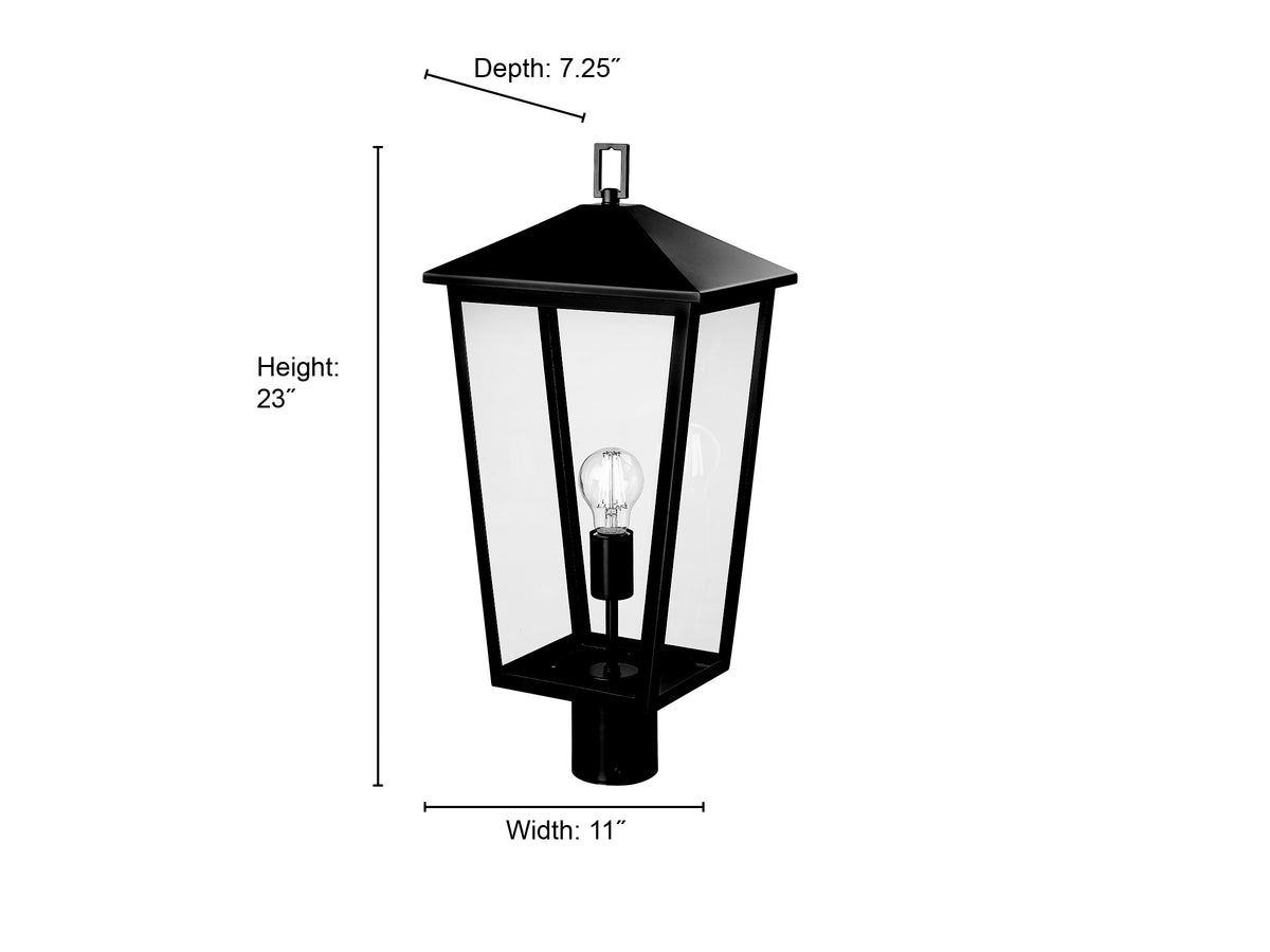 23'' Munger Powder Coated Black 1 Light Post Lantern