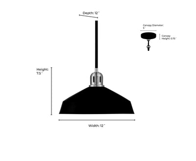 7.5'' Axlen Matte Black 1 Light Pendant