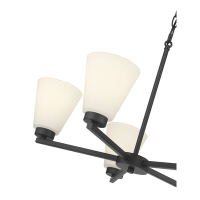14.75'' Strayhan Matte Black 5 Light Chandelier