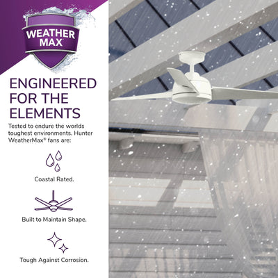 52 inch Trimaran Fresh White WeatherMax Indoor / Outdoor Ceiling Fan and Wall Control
