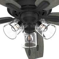 60 inch Dondra ENERGY STAR® Matte Black Ceiling Fan with LED Light Kit and Pull Chain
